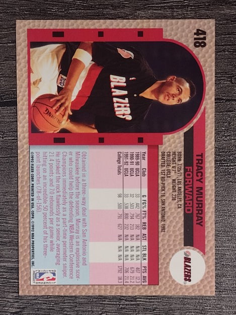 1992-93 Fleer #418 Tracy Murray RC