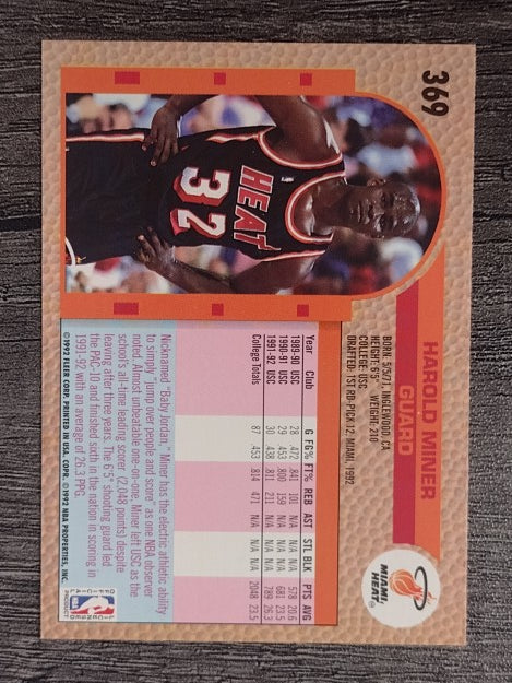 1992-93 Fleer #369 Harold Miner RC