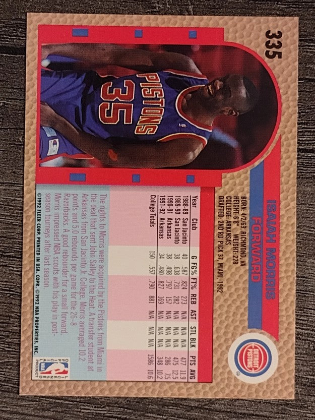 1992-93 Fleer #335 Isaiah Morris RC