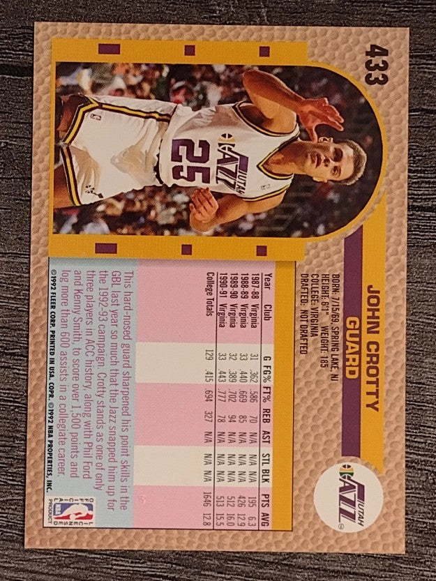 1992-93 Fleer #433 John Crotty RC