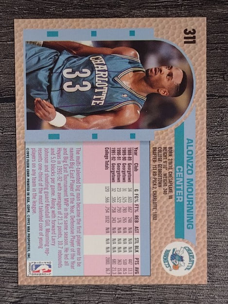 1992-93 Fleer #311 Alonzo Mourning RC