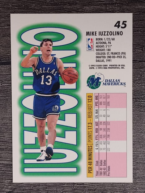 1993-94 Fleer #45 Mike Iuzzolino