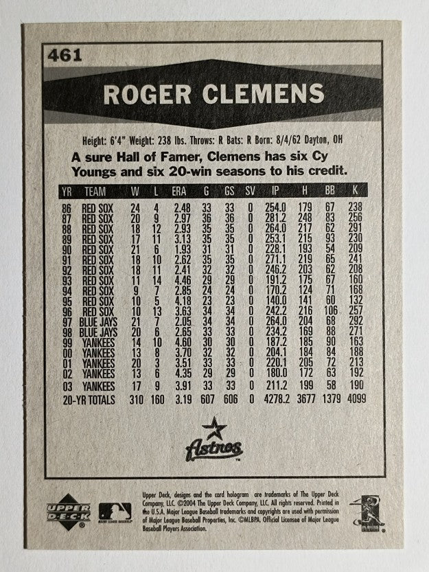 2004 Upper Deck Vintage #461 Roger Clemens