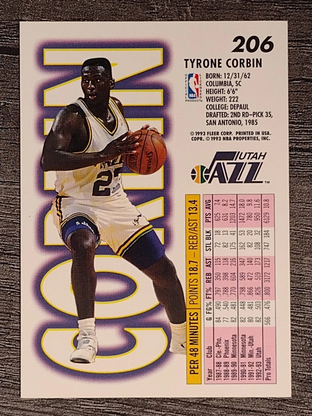 1993-94 Fleer #206 Tyrone Corbin
