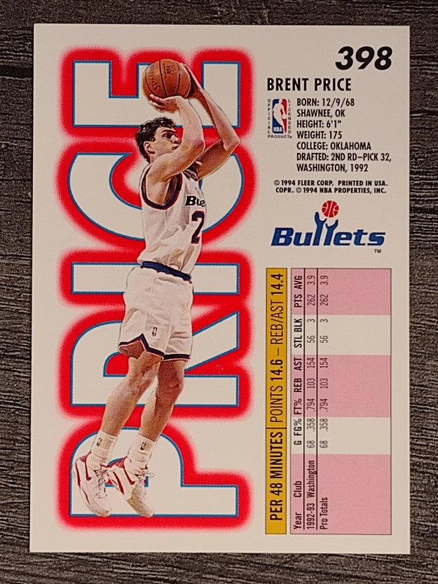 1993-94 Fleer #398 Brent Price