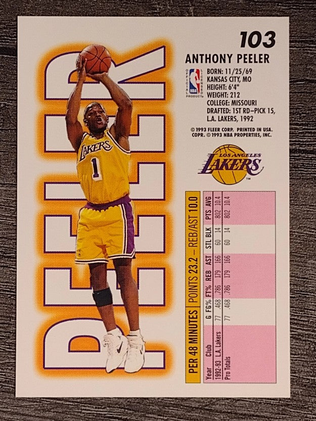 1993-94 Fleer #103 Anthony Peeler