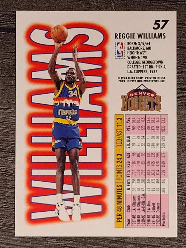 1993-94 Fleer #57 Reggie Williams