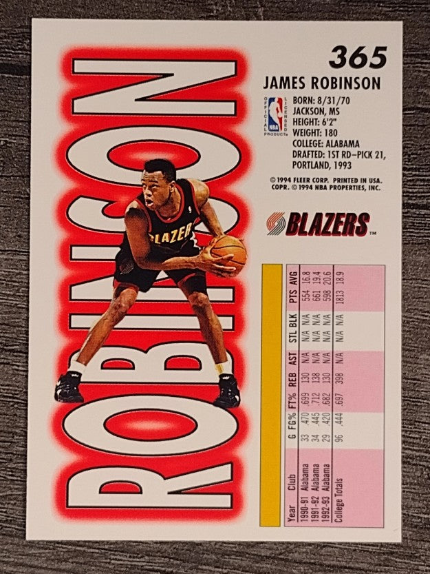 1993-94 Fleer #365 James Robinson RC