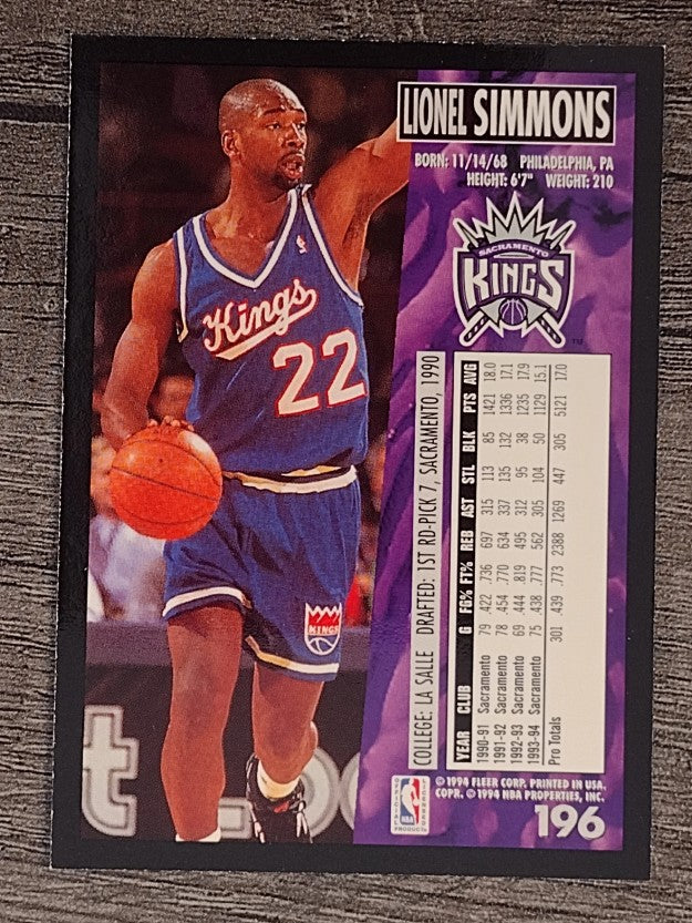 1994-95 Fleer #196 Lionel Simmons