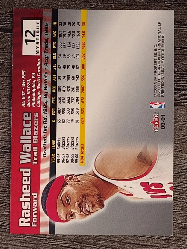 2000-01 Fleer Mystique #12 Rasheed Wallace