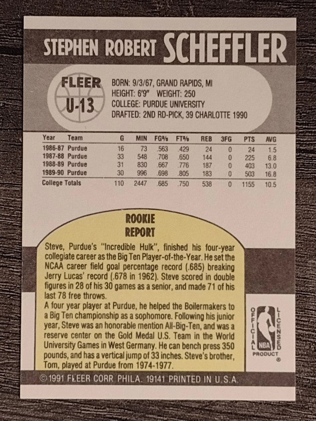 1990-91 Fleer Update #U13 Steve Scheffler RC