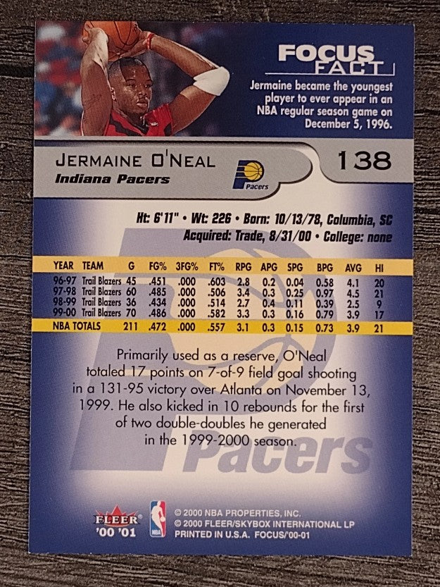 2000-01 Fleer Focus #138 Jermaine O'Neal