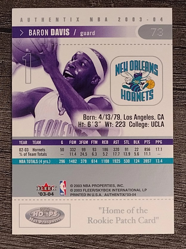 2003-04 Fleer Authentix #73 Baron Davis