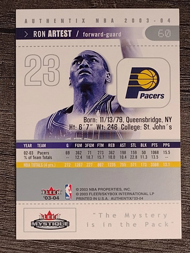 2003-04 Fleer Authentix #60 Ron Artest