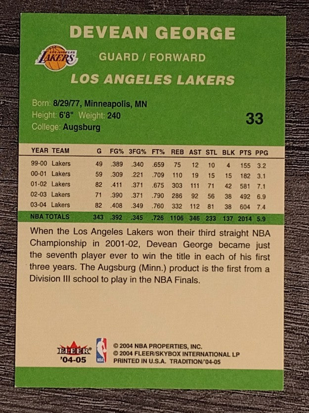2004-05 Fleer Tradition Green #33 Devean George