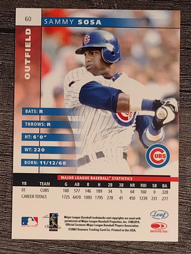 2002 Leaf #60 Sammy Sosa
