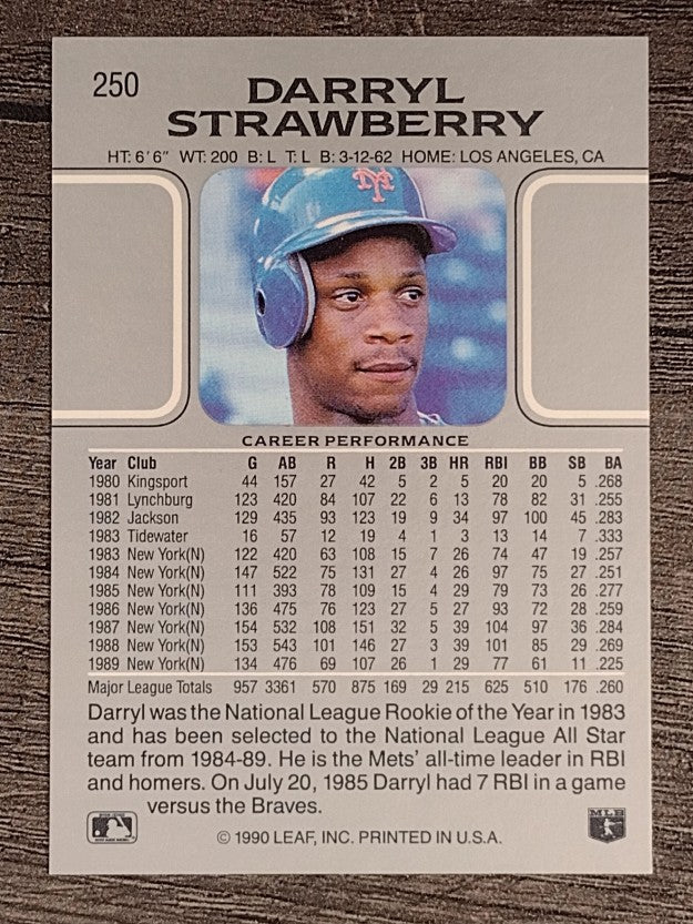 1990 Leaf #250 Darryl Strawberry