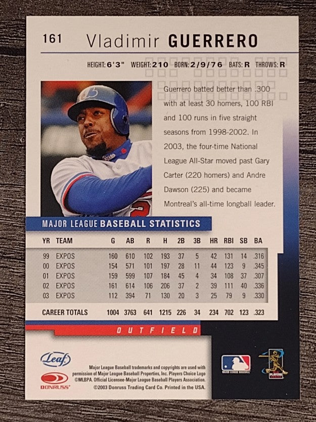 2004 Leaf Second Edition #161 Vladimir Guerrero