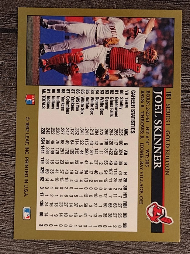 1992 Leaf Black Gold #181 Joel Skinner