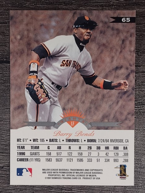 1997 Leaf #65 Barry Bonds