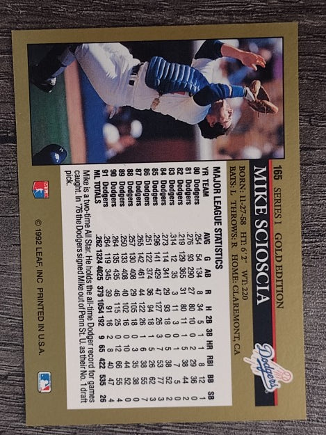 1992 Leaf Black Gold #165 Mike Scioscia