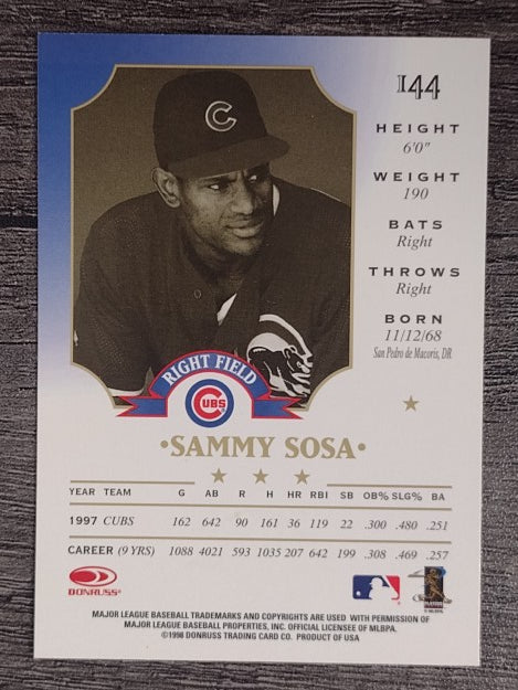 1998 Leaf #144 Sammy Sosa