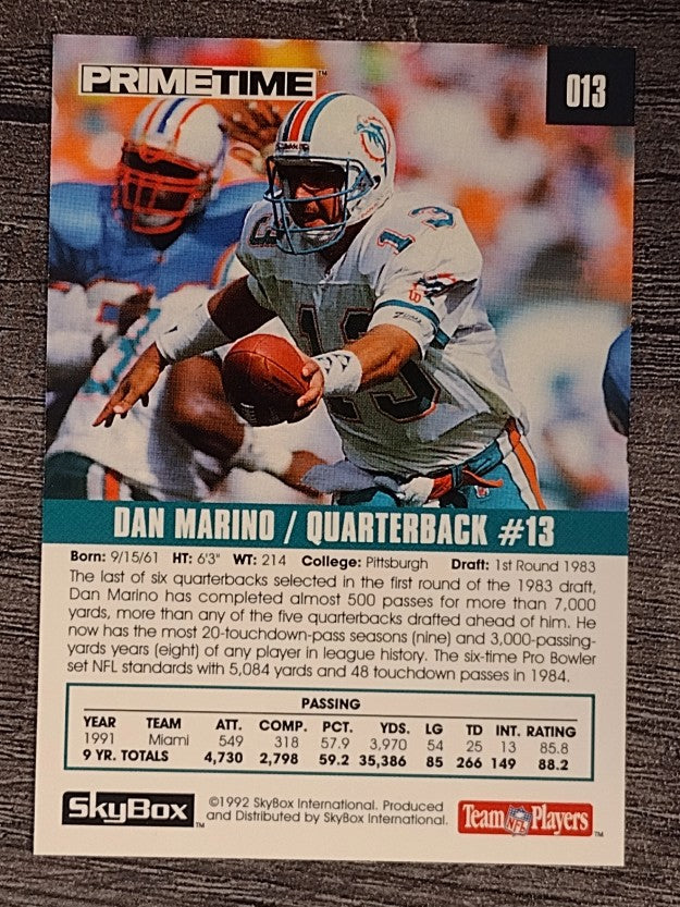 1992 SkyBox Prime Time #13 Dan Marino