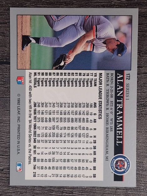 1992 Leaf #172 Alan Trammell