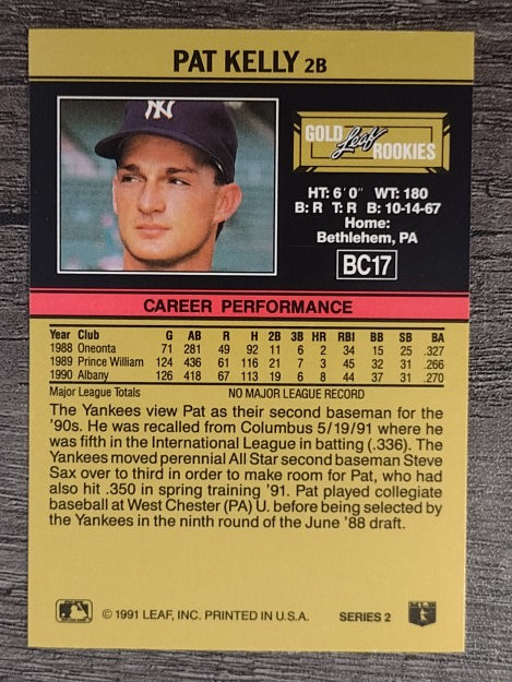 1991 Leaf Gold Rookies #BC17 Pat Kelly