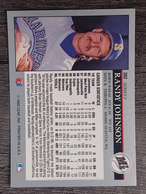 1992 Leaf #302 Randy Johnson