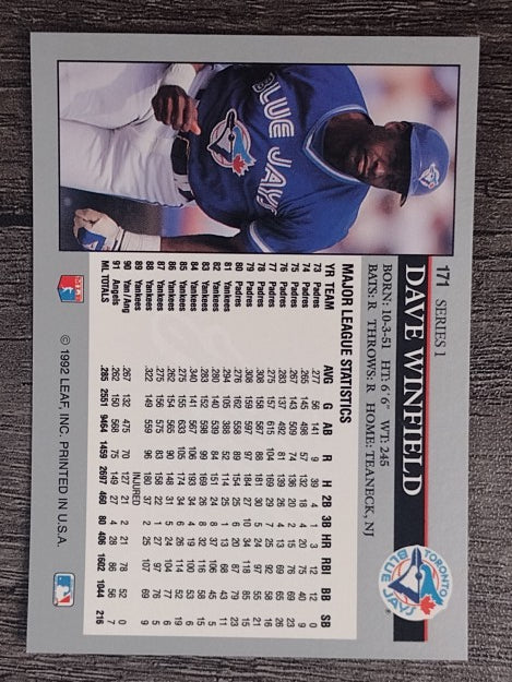 1992 Leaf #171 Dave Winfield