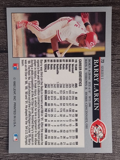 1992 Leaf #73 Barry Larkin