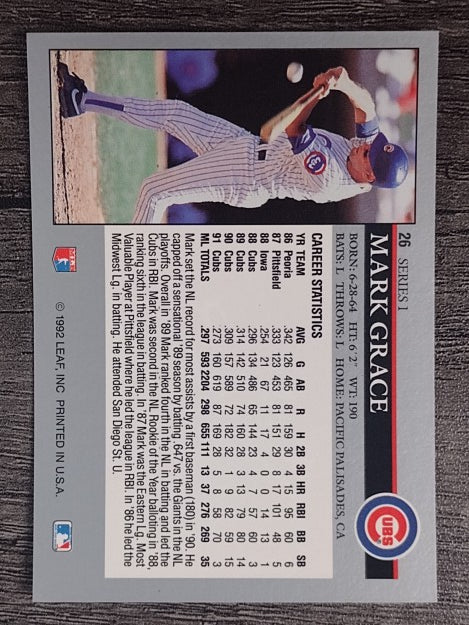 1992 Leaf #26 Mark Grace