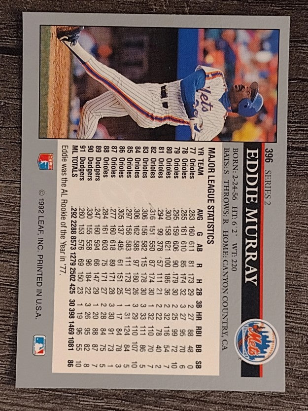 1992 Leaf #396 Eddie Murray