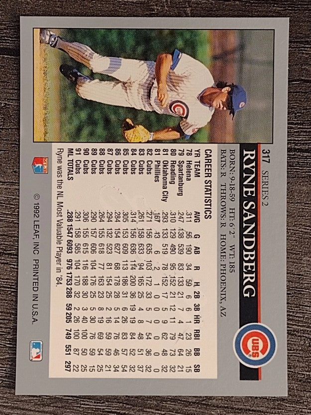 1992 Leaf #317 Ryne Sandberg