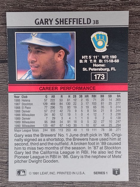 1991 Leaf #173 Gary Sheffield