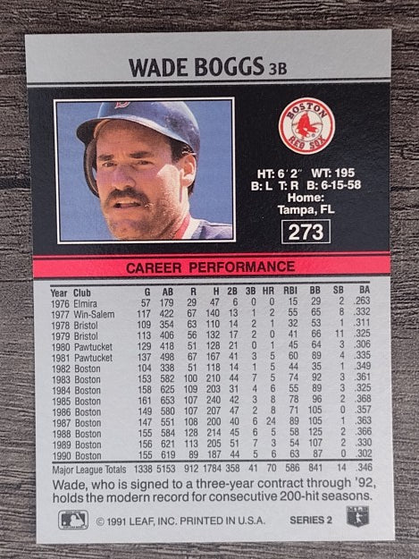 1991 Leaf #273 Wade Boggs