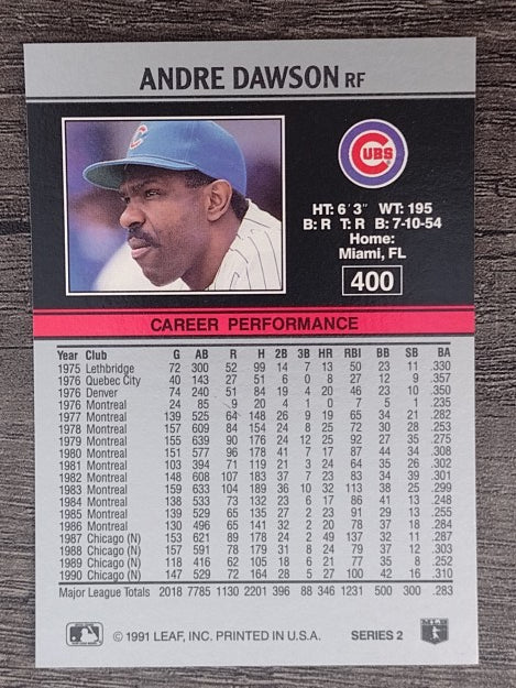 1991 Leaf #400 Andre Dawson
