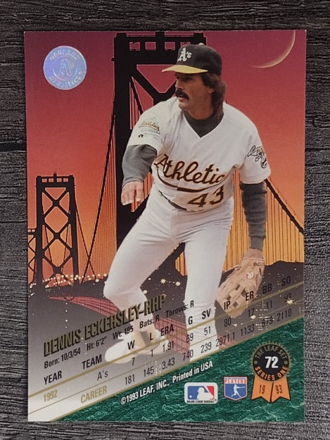 1993 Leaf #72 Dennis Eckersley