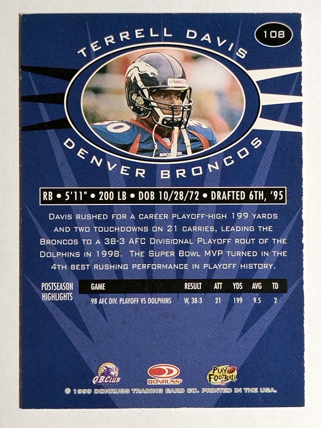 1999 Donruss Preferred QBC #108 Terrell Davis P
