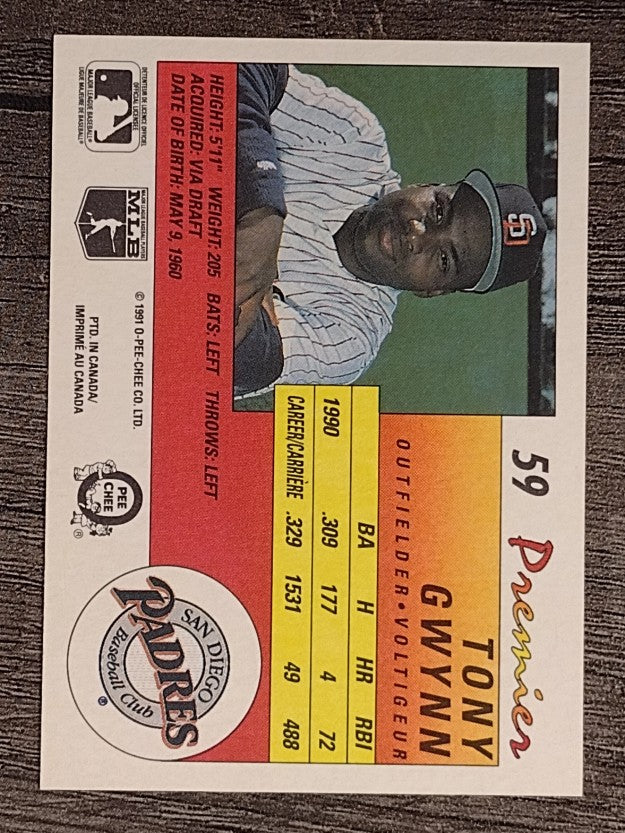 1991 O-Pee-Chee Premier #59 Tony Gwynn