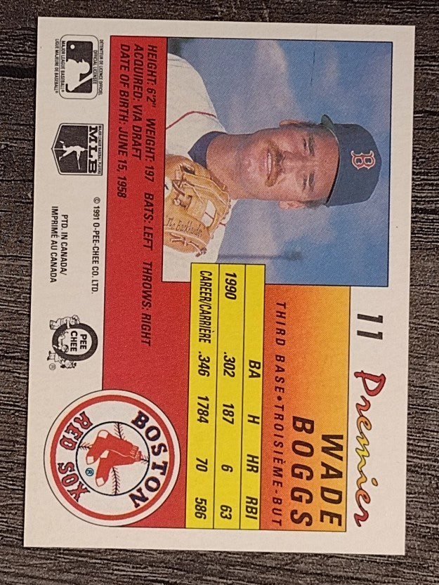 1991 O-Pee-Chee Premier #11 Wade Boggs