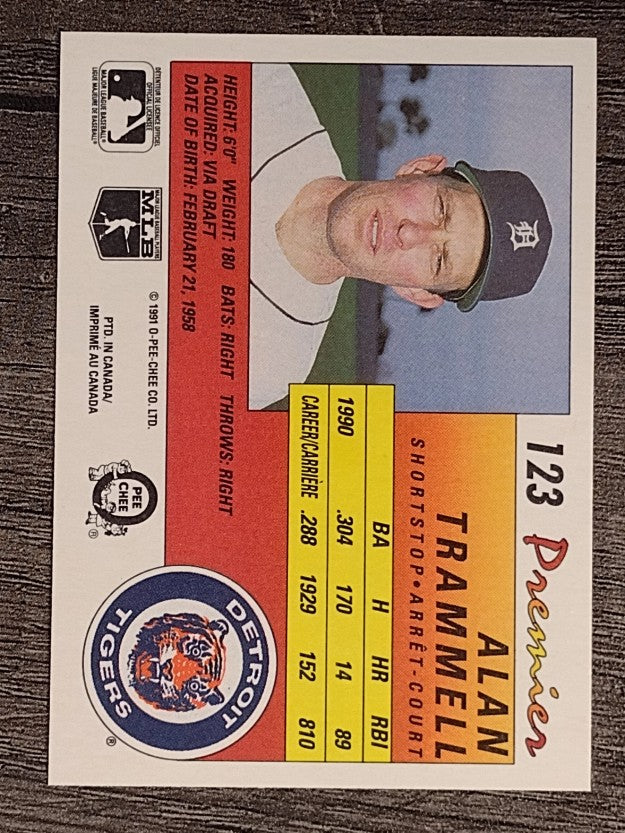 1991 O-Pee-Chee Premier #123 Alan Trammell