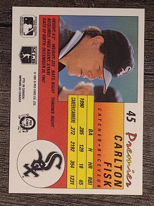 1991 O-Pee-Chee Premier #45 Carlton Fisk