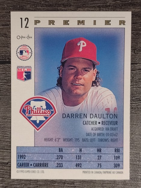 1993 O-Pee-Chee Premier #12 Darren Daulton