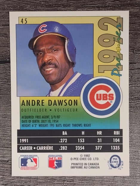1992 O-Pee-Chee Premier #45 Andre Dawson