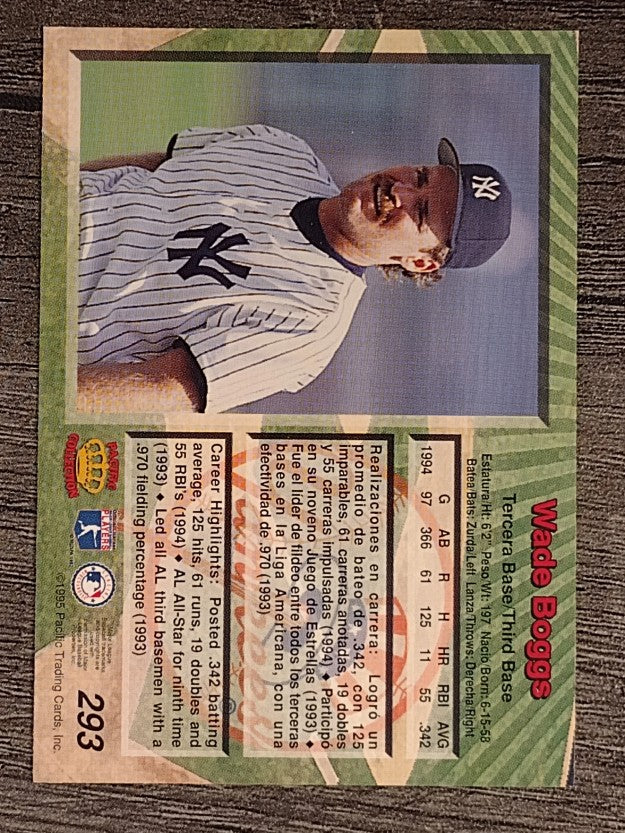 1995 Pacific #293 Wade Boggs