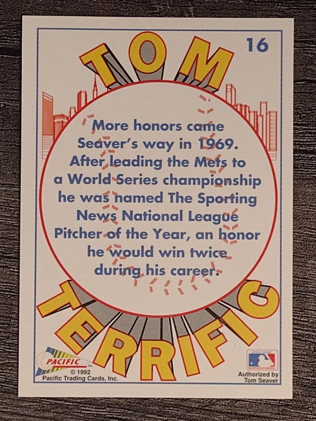 1992 Pacific Seaver #16 Tom Seaver/Pitcher of the Year