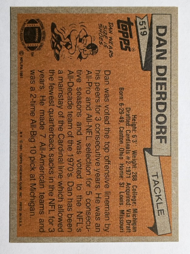 1981 Topps #519 Dan Dierdorf