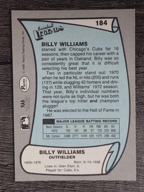 1989 Pacific Legends II #184 Billy Williams